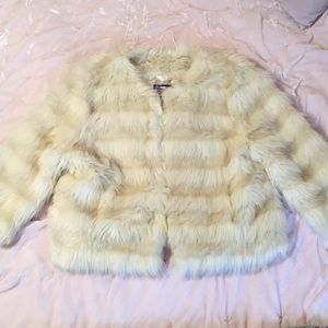 Cream faux fur jacket